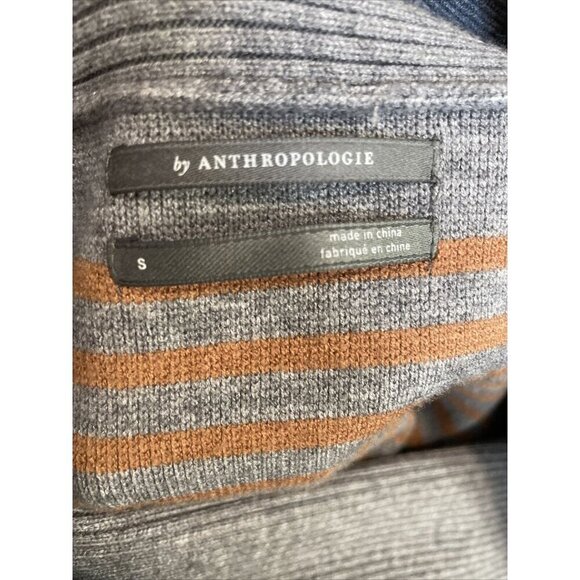 Anthropologie Off Shoulder Grey Striped Women’s‎ Sweater Tunic S Casual - Picture 4 of 4